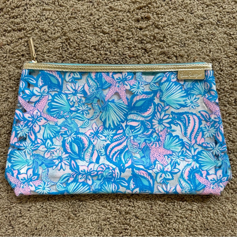 Lilly Pulitzer Clear Printed Pouch - Sound the Sirens